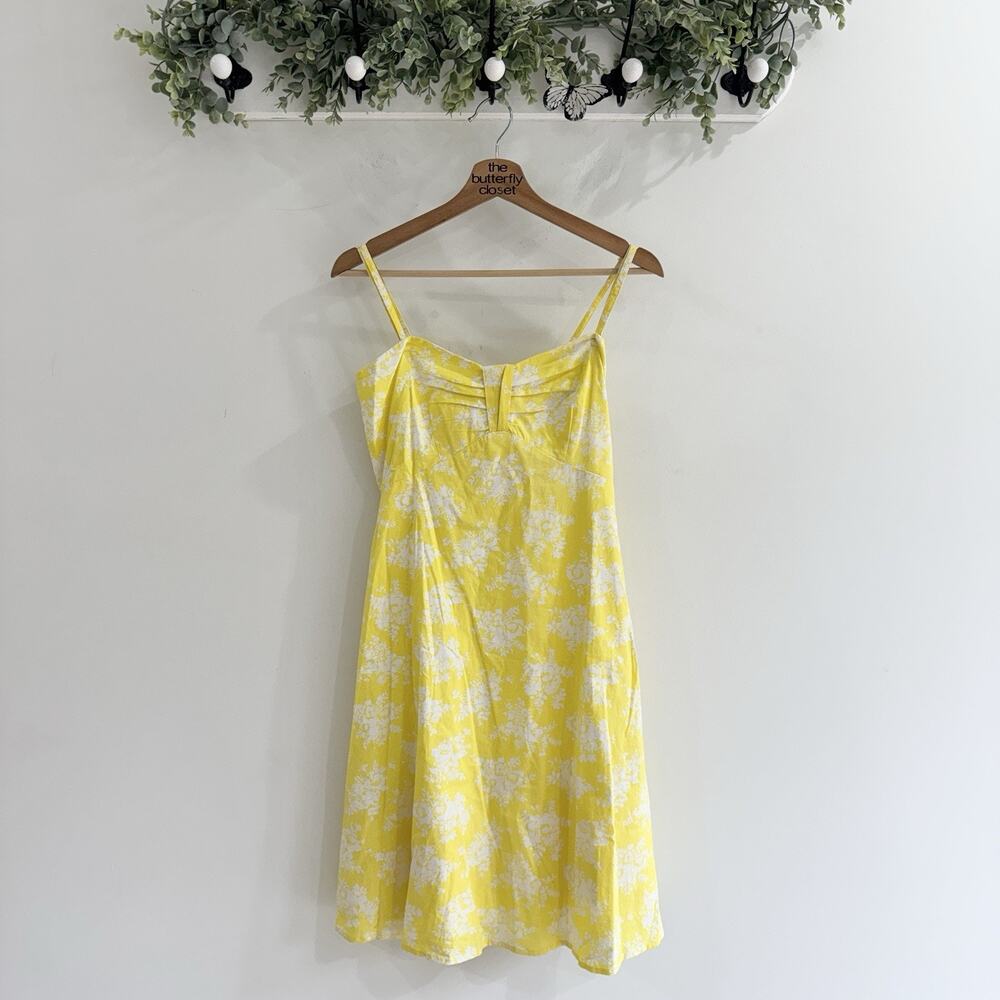 Garnet Hill Organic Cotton Yellow Floral Sundress Size 04 SS18